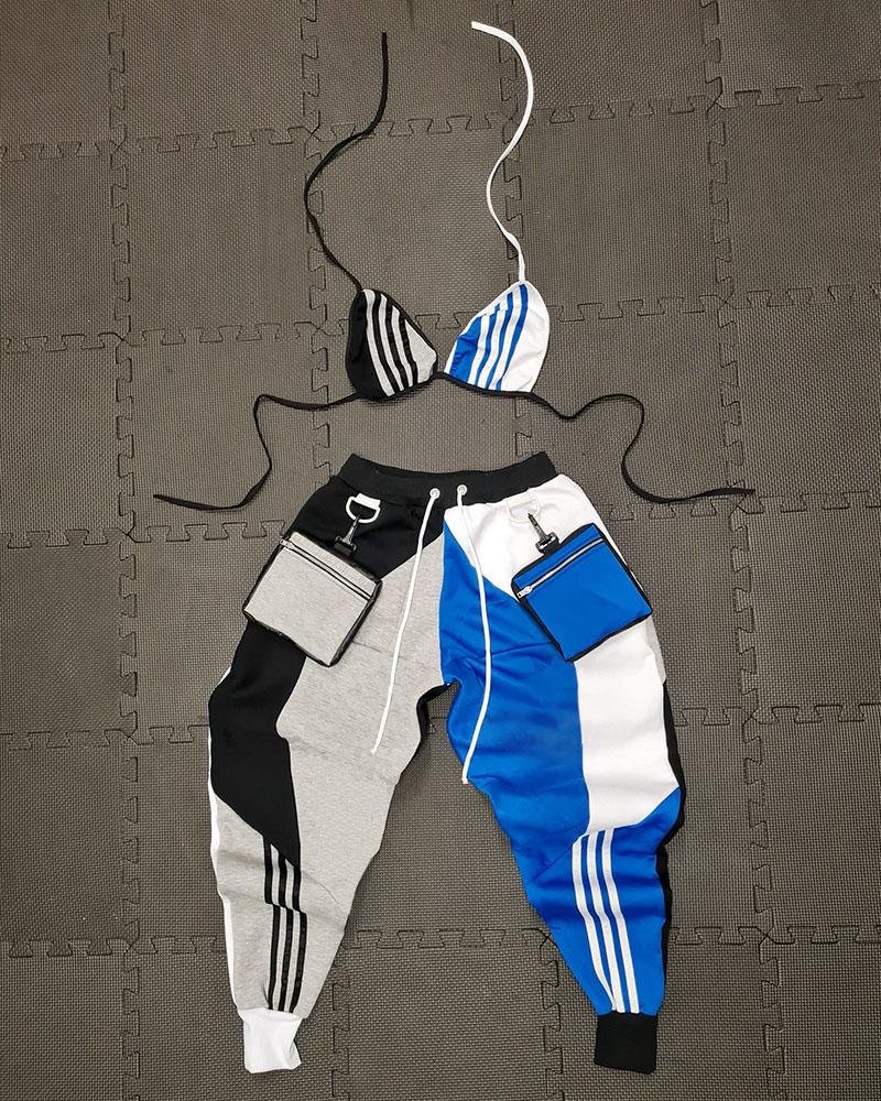 Women's Sporty Patchwork Printed Sets10