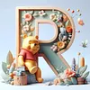 （Multi-Style)Winnie the Pooh's 26 Alphabet-Full Round Diamond Painting 30*30CM