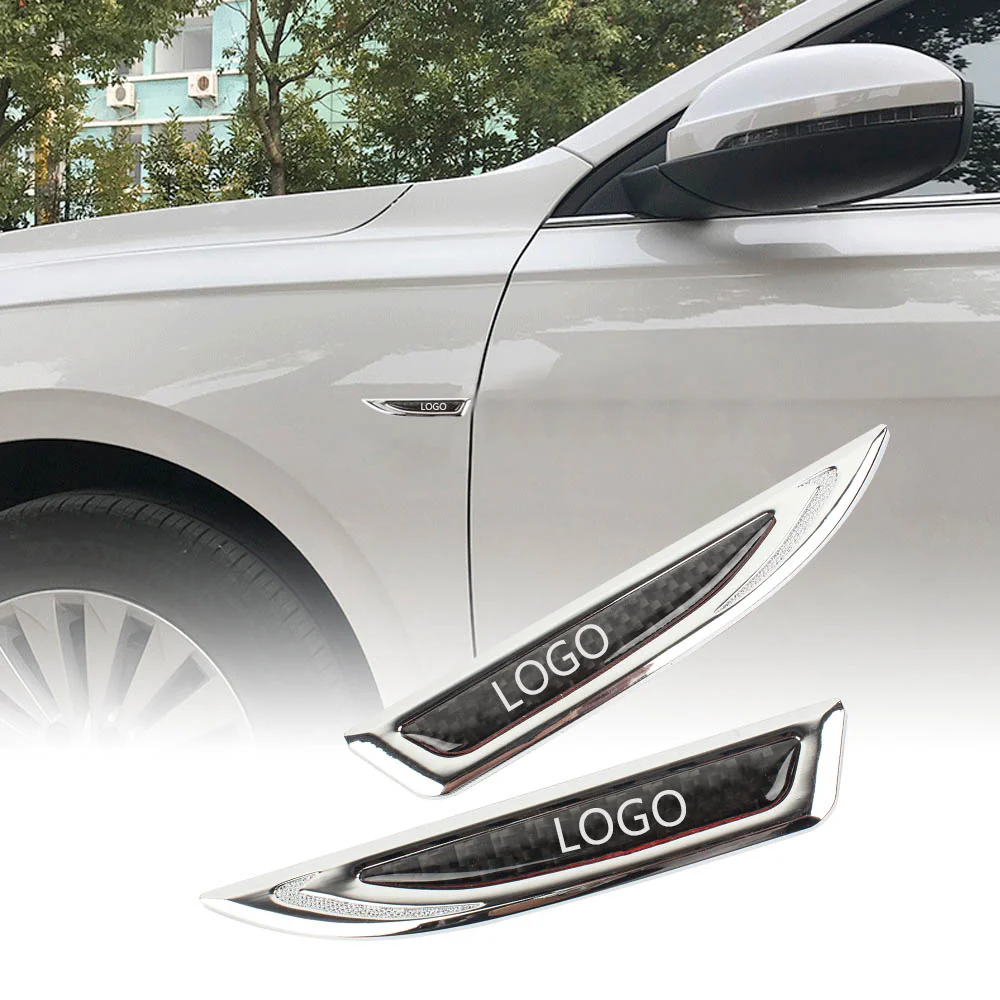 Car Universal Badge with Logo Customizable Car Metal Car Sticker (2 pcs)