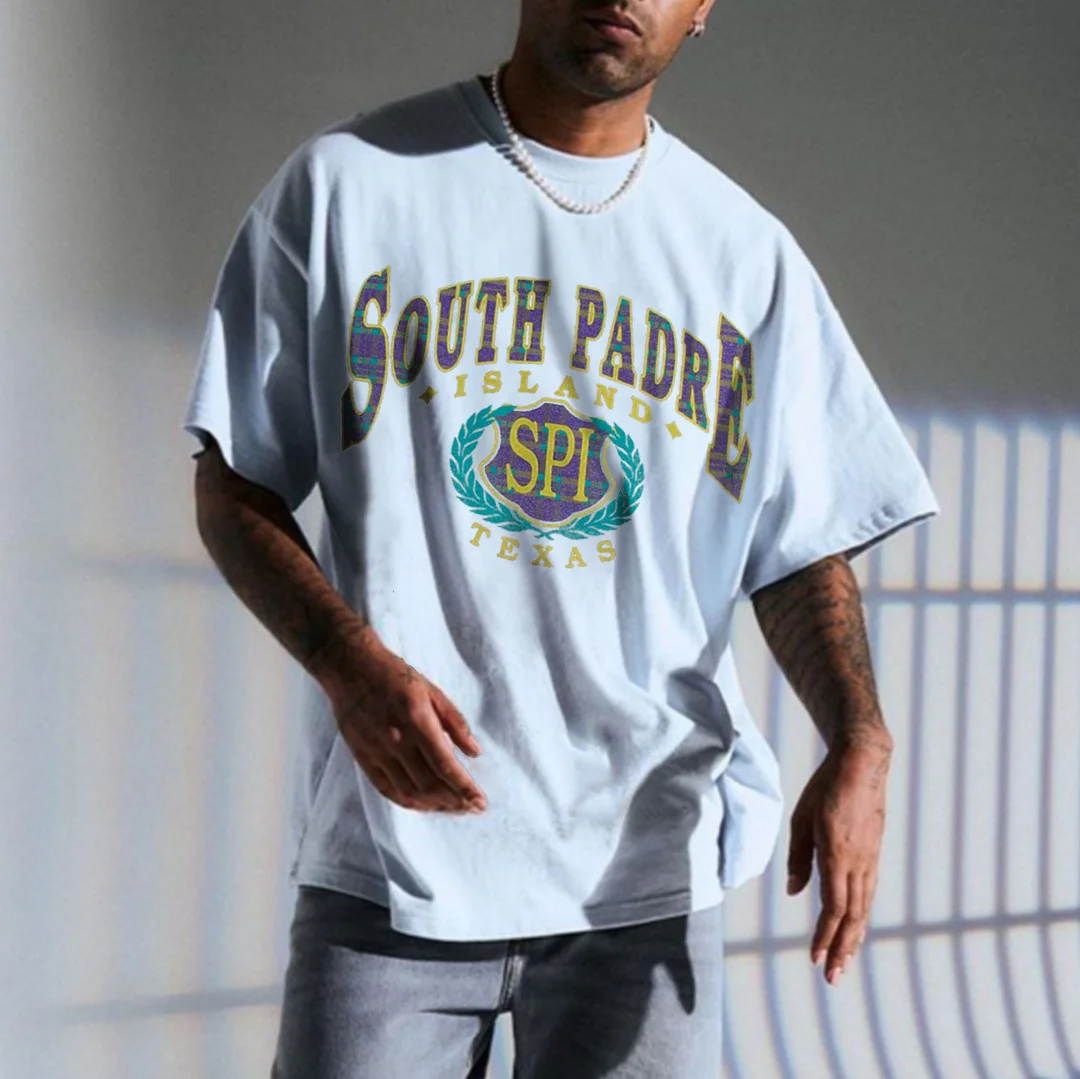 Retro Oversized SOUTH PADRE Men's T-shirt