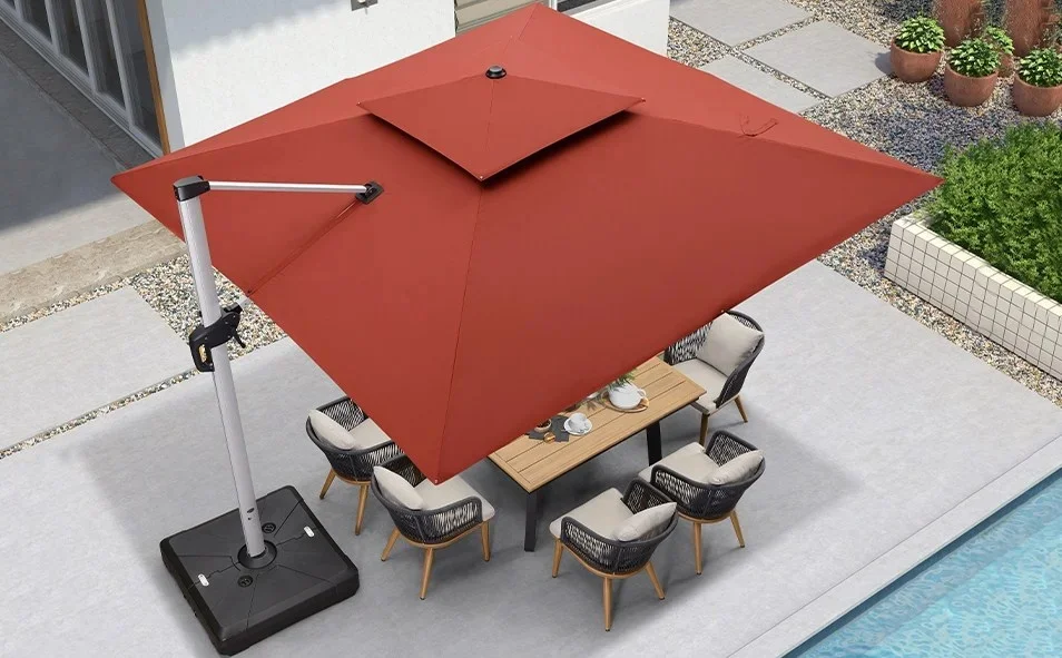 Solar Powered LED Patio Umbrella
