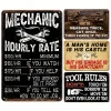 4pcs - Mechanic Tools - Vintage Metal Signs(8*12Inch/12*16Inch) - Warning