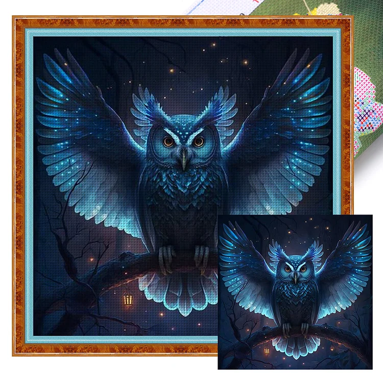 【Huacan Brand】Owl Spreading Its Wings 11CT Stamped Cross Stitch 40*40CM