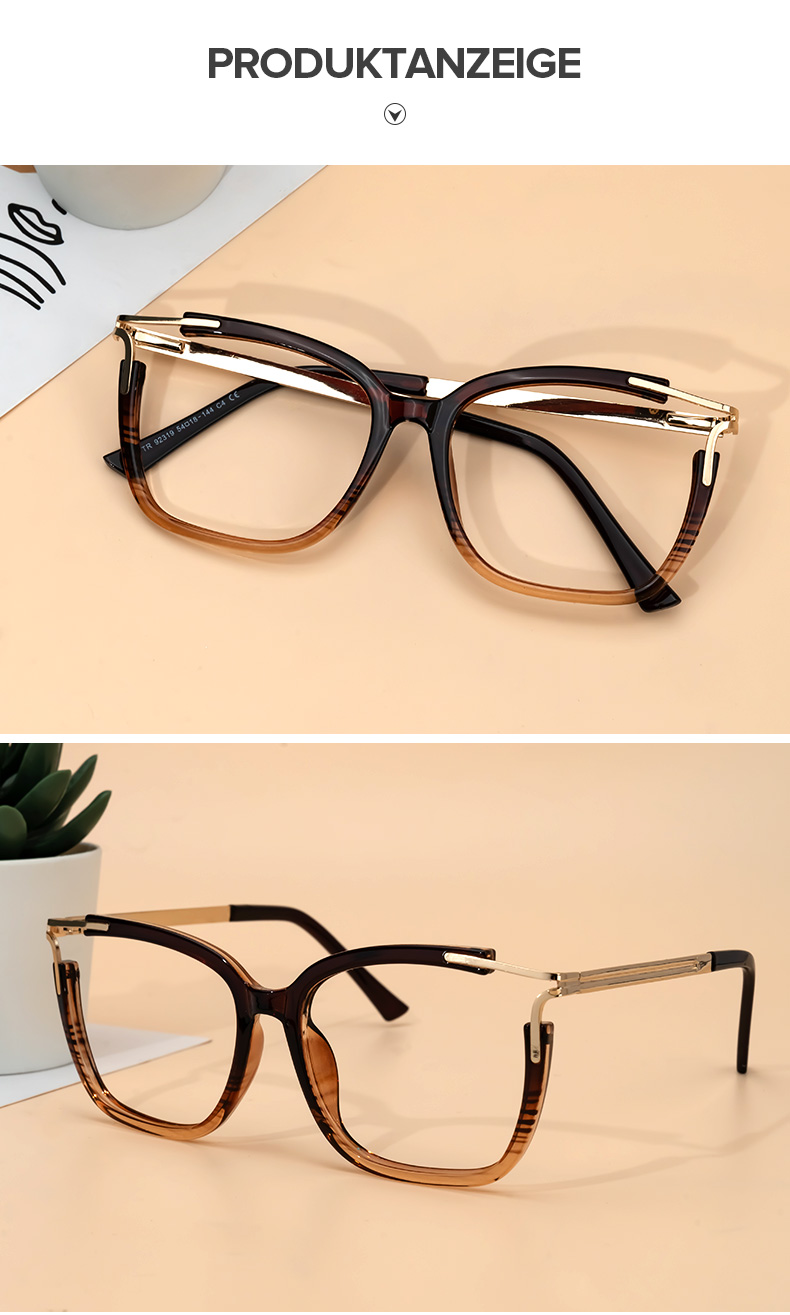 Nuriama Braun Kristall Cateye Brille