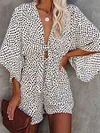 Polka-Dot Print Batwing Sleeves Jumpsuits