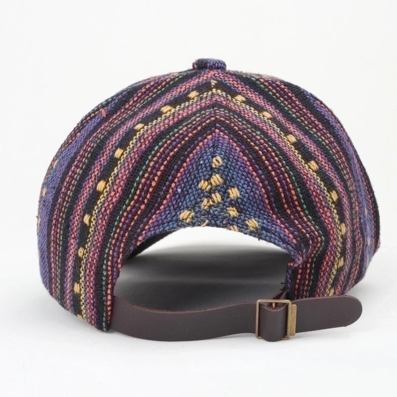 Unisex Bohemian Color Block Curved Eaves Baseball Cap