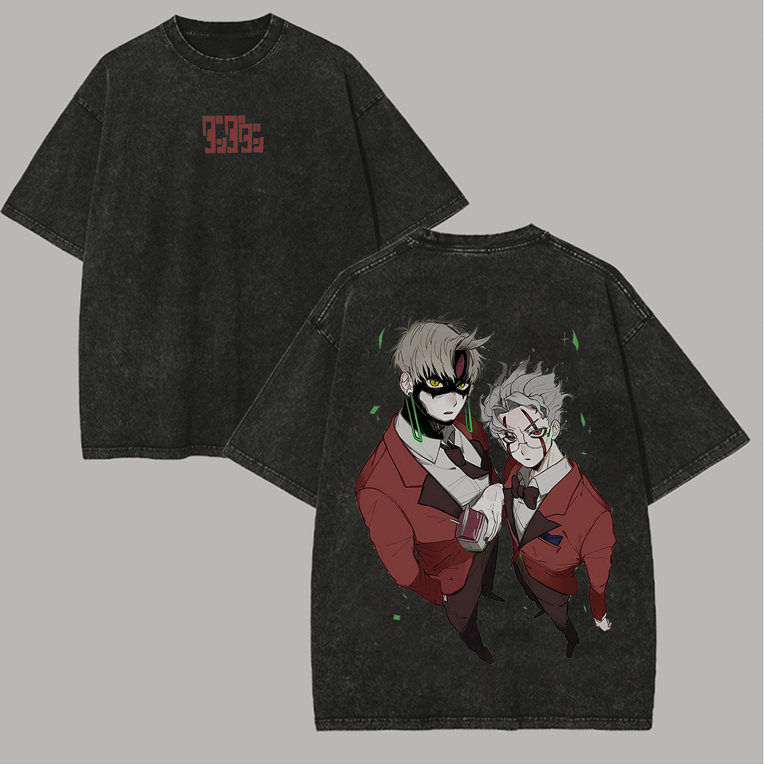 Okarun And Momo Ayase Printed Unisex Washed T-Shirt