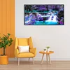 (US Only)Frameless Oil Paint By Numbers Forest Waterfall DIY Canvas Picture Craft