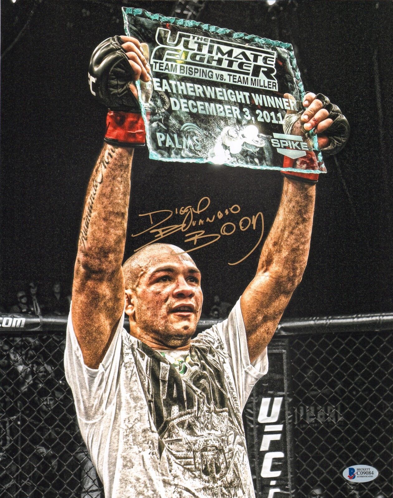 Diego Brandao Signed 11x14 Photo Poster painting BAS Beckett COA UFC Ultimate Fighter 14 Picture