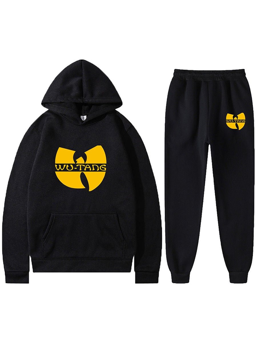 Wu-Tang Clan Hoodie Set Hip Hop Hooded Long Sleeve Sweatshirt Rap Music Pants Set
