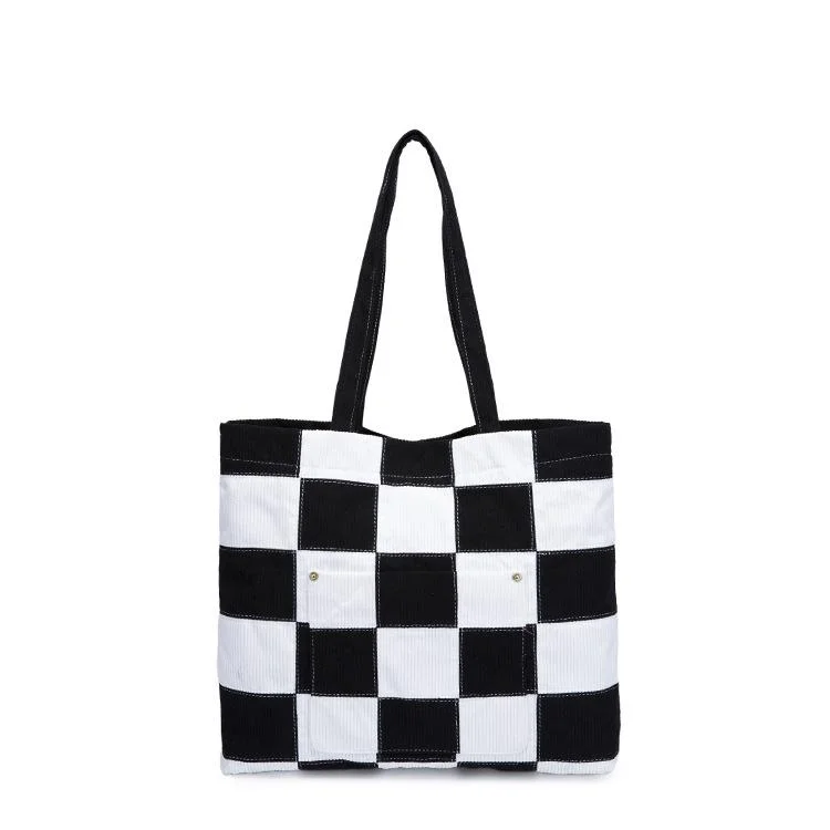 Fall/winter New Corduroy Block Tote Women's Bag Shoulder Bag Fashion Women's Bag