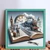 Books And Trains-11CT Stamped Cross Stitch 50*50cm/19.69*19.69in