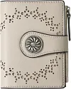 Women's Bifold Wallet RFID Blocking Leather Card Holder with Zipper Coin Pocket Wallet