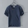 Cotton Linen Comfortable Loose Short-sleeved T-shirt