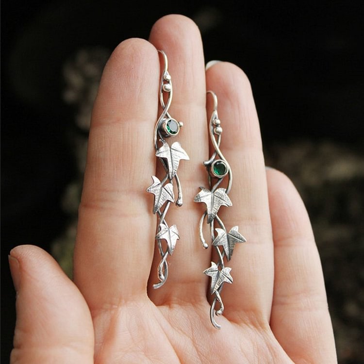 Vintage Leaf Ivy Elf Earrings