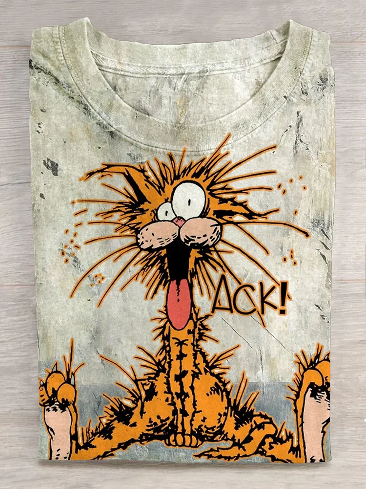 Cute Cat Art Print T-Shirt