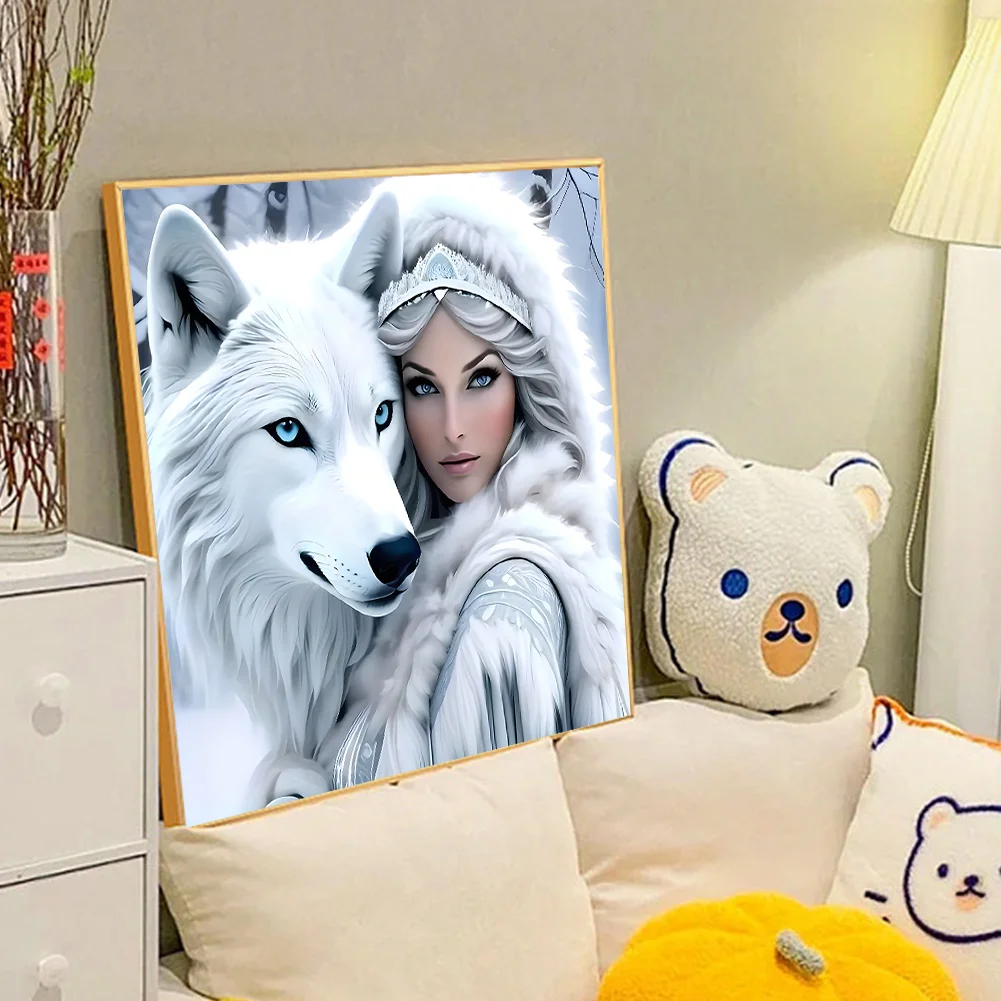 Diamond Painting - Full Round Drill - Wolf Beauty(Canvas|40*40cm)
