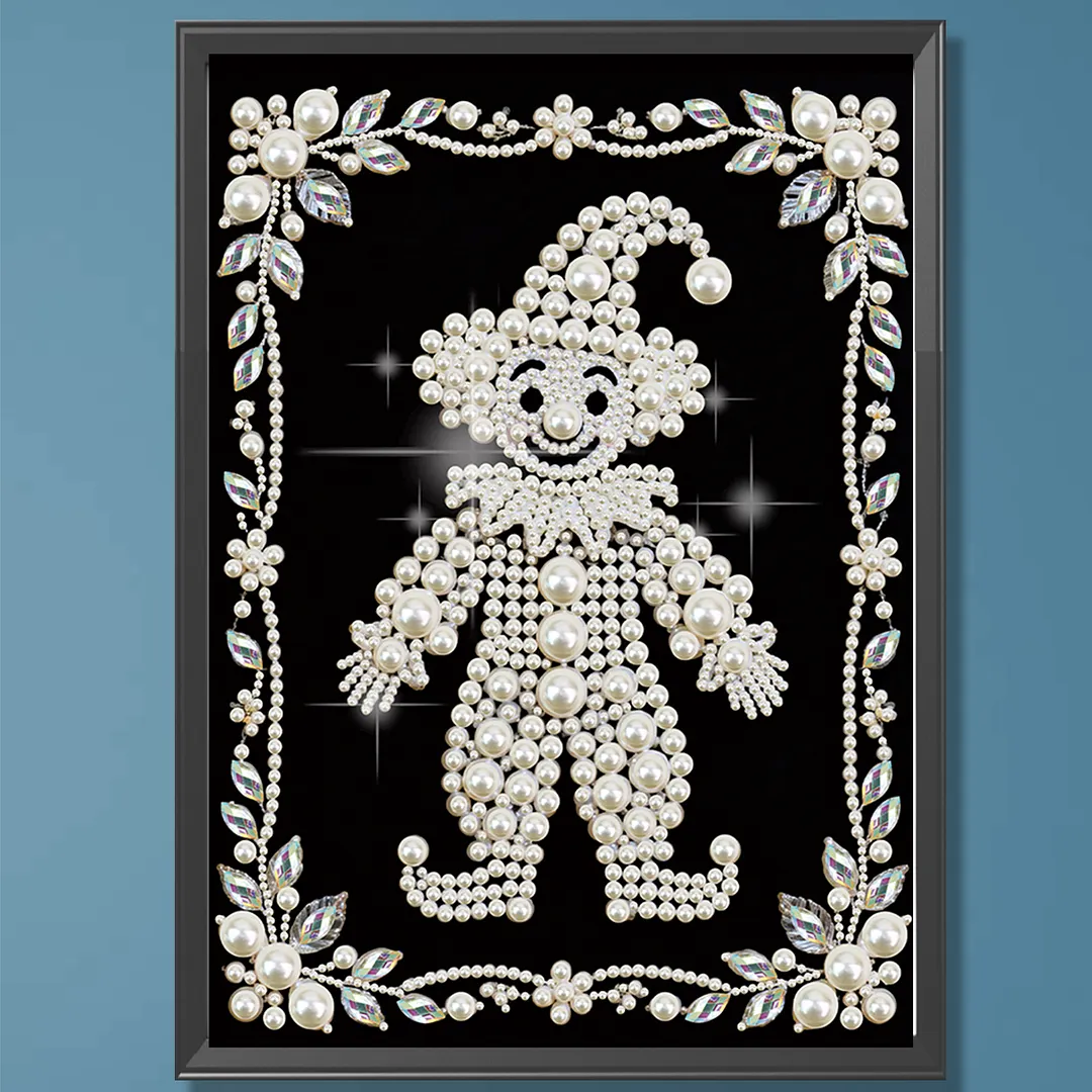 Clown Special Shaped DIY Partial Drill Diamond Art Pearl Painting Kit for Adults Beginners Home Decor Art Craft Pearl Diamond Painting 30x40cm