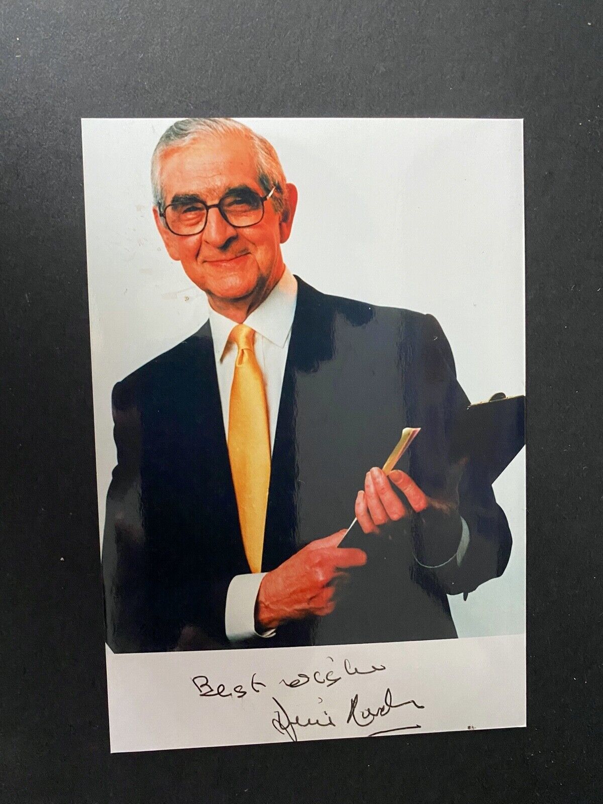 DENIS NORDEN -COMEDY WRITER & TV PRESENTER - SUPERB SIGNED Photo Poster painting