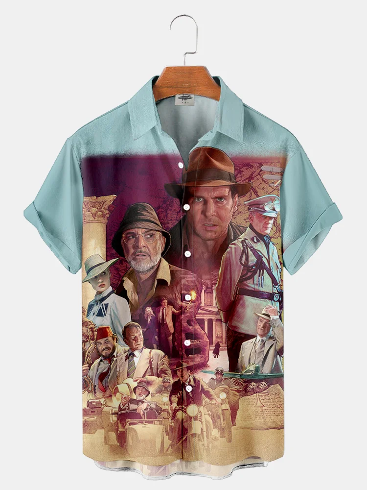 Men’S Classic Action Movie Printed Shirt