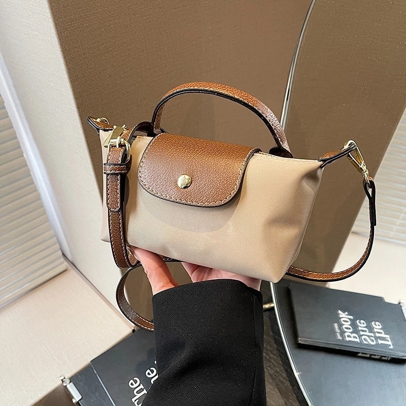 Women’s Small Nylon Solid Color Basic Classic Style Sewing Thread Square Magnetic Buckle Crossbody Bag