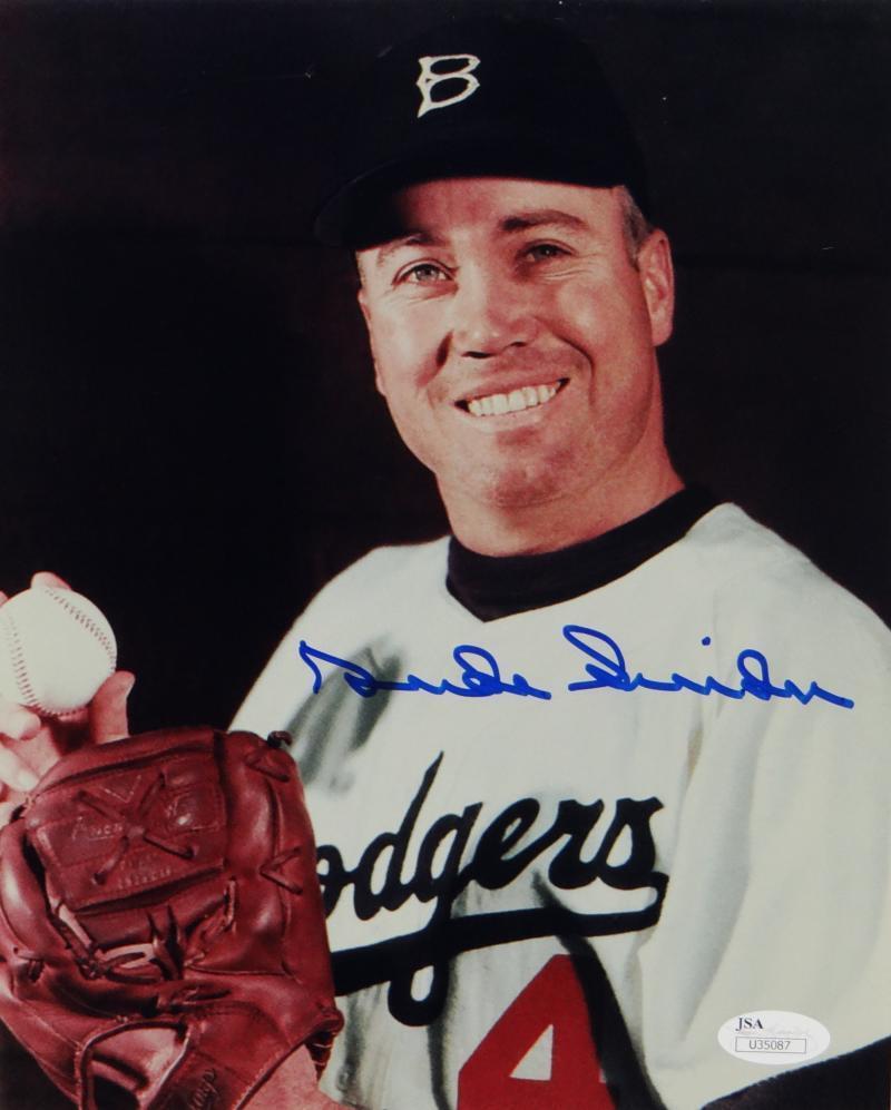 Duke Snider Autographed Dodgers 8x10 Color Close Up Photo Poster painting- JSA Auth *Blue