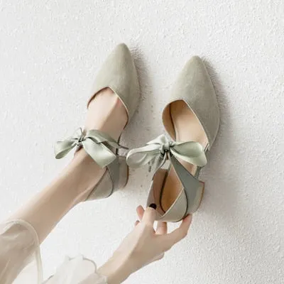 Square High Heels Shoes Woman Pumps PU Leather Butterfly-Knot Heeled Female Ladies Elegant Wedding Women Shoes