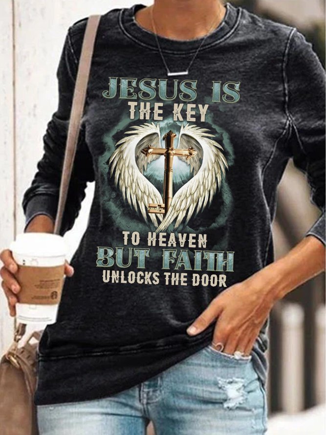 Womens Jesus Is The Key Casual Sweatshirts