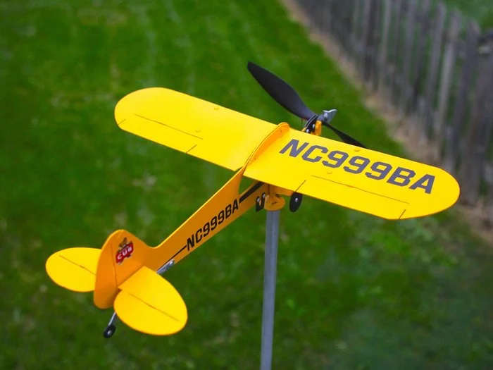 Shineshore Piper J3 Cub Airplane Weathervane - Gifts for flight lovers