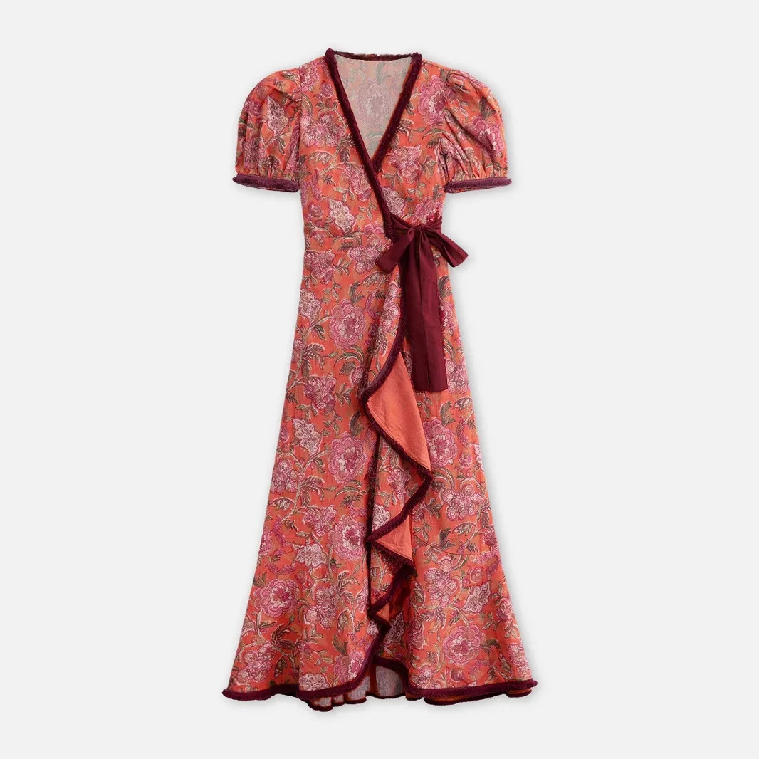 Athvotar Athvotar Bohemian Print Holiday Long Runner Dress