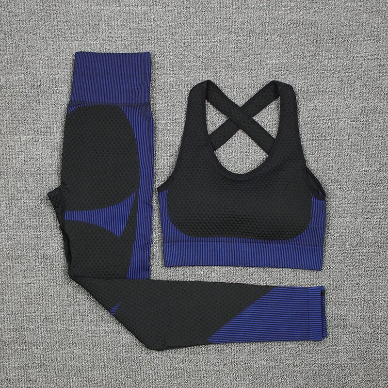 2pcs/3pcs Seamless Sport Sets Women High Stretchy Outdoor Running Gym suits for women Bra Leggings And Top two piece set women