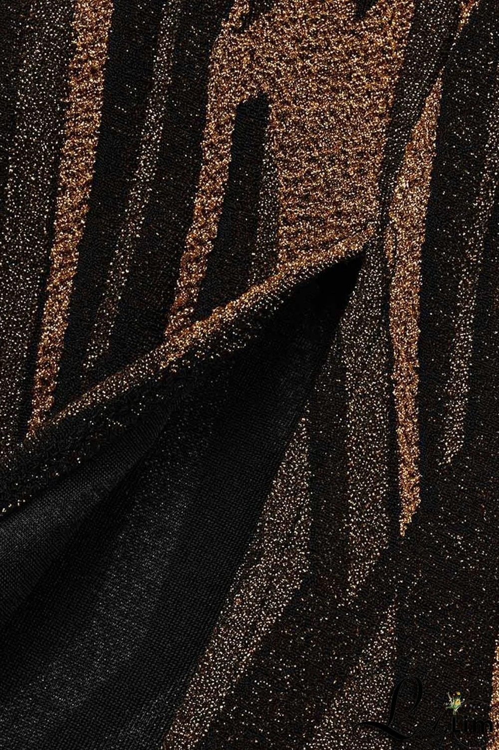 Gold Sexy Patchwork Off the Shoulder Off The Shoulder Dresses