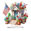  DIY American Flag House Special Shape Diamond Painting Desktop Home Ornament Kit