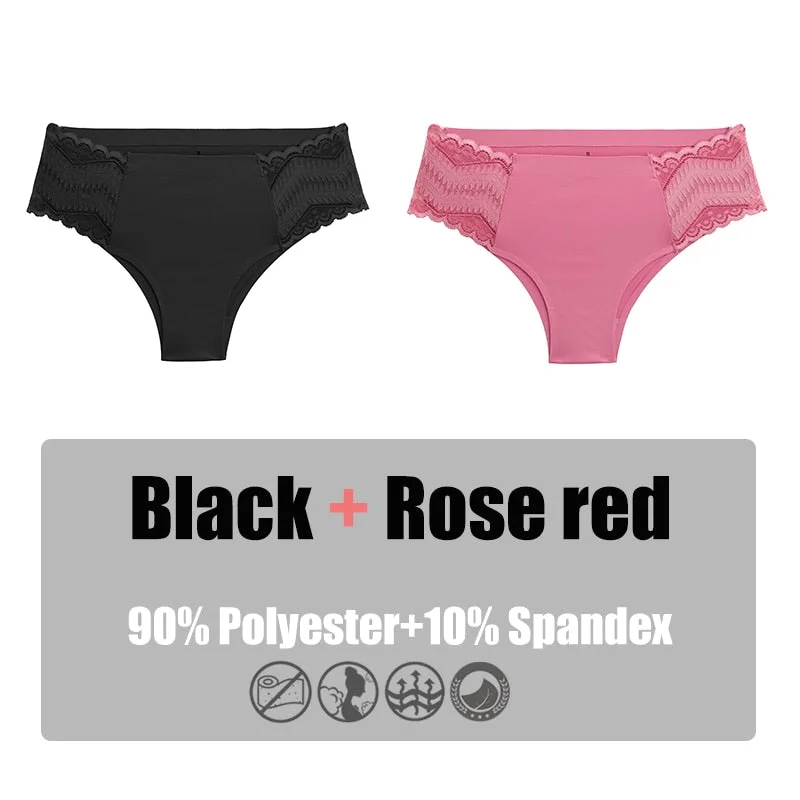 2PCS/Set Women Panties Lace Underwear Briefs Seamless Panties Sexy Lingerie for Female Intimates Underpants Floral Lace Pantys