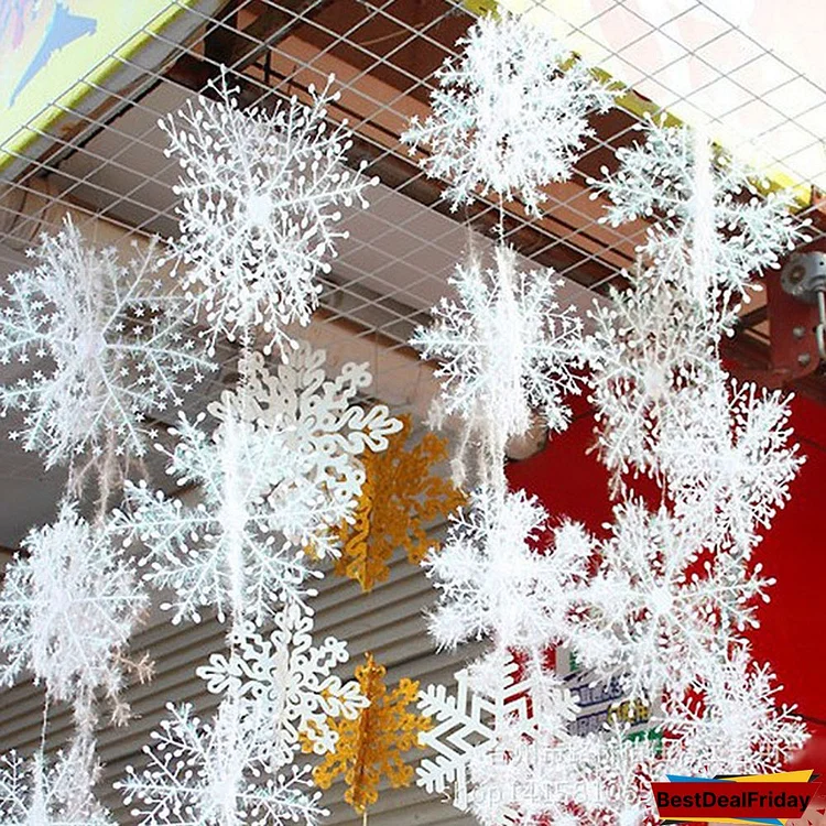 30 Pcs Xmas Classic Charming White Snowflake Party Holiday Christmas Ornaments Home Decor