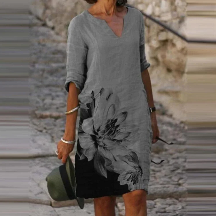 Ladies Casual V-Neck Dress