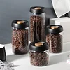 Airtight Glass Food Storage Jars - Transparent, Sealed, Moisture-Proof, and Vacuum Containers for Coffee Beans, Available in 500/900/1200/1800ml - Essential Home Supplies