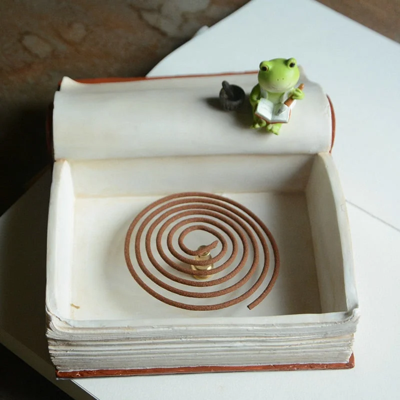 Incense Burner Holder for Stick and Coil Buddhism Lotus Line Incense Plate Temples Yoga Studios Office Teahouse Home Decoration