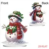 2D flacher Schneemann Druck DIY Desktop Diamond Art Kits für Home Office Desktop Dekor