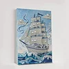 (30x40cm)DIY Pearl Painting Framed Ship Handmade Pearl Material Art Kit Living Room Decor