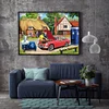 Village Car 40*30cm(canvas) full round drill diamond painting