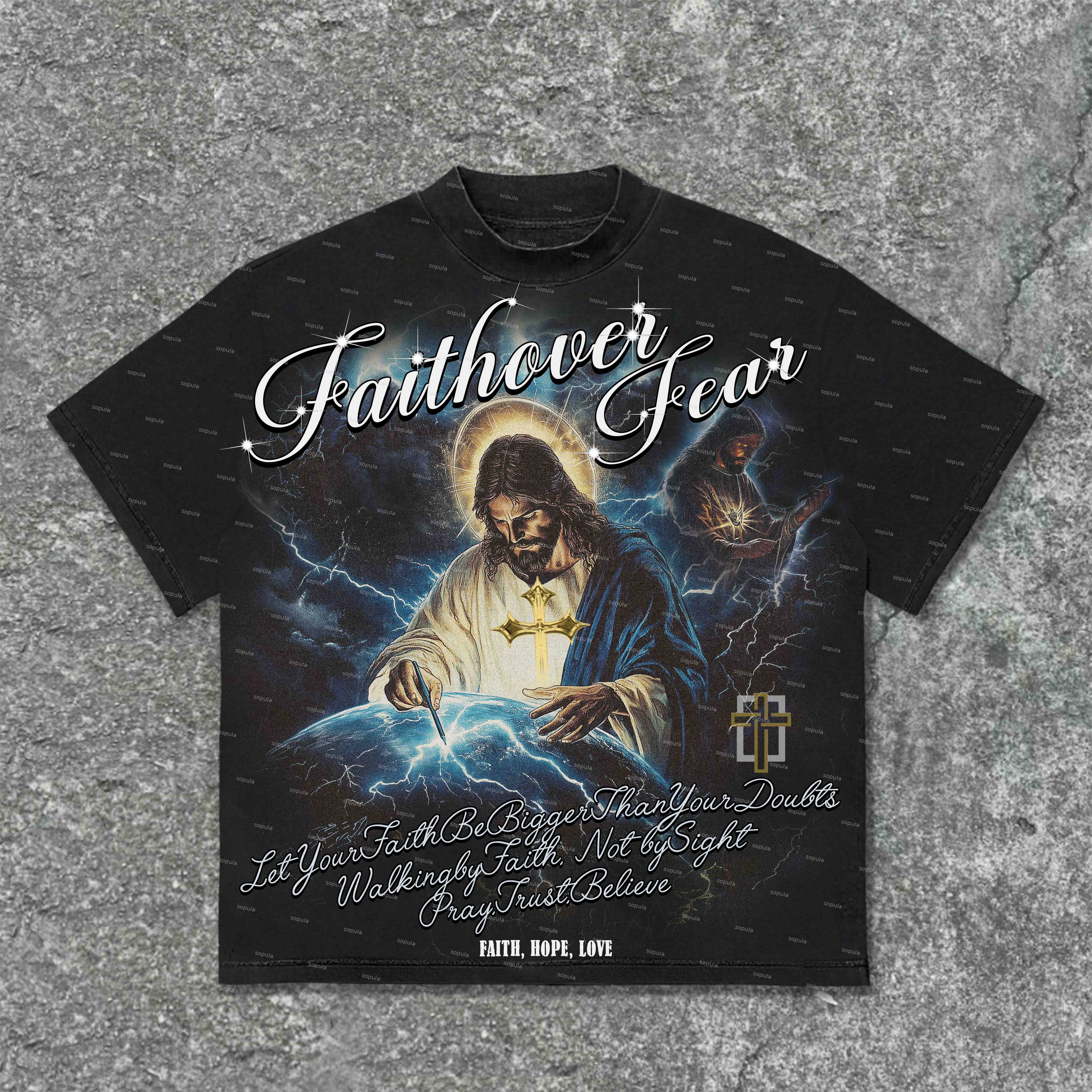 Sopula God Will Accomplish It Faith Graphic Short Sleeves Cotton T-Shirt - SOPULA