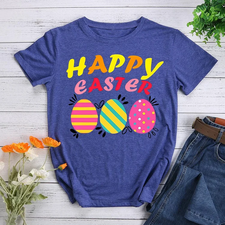 Happy Easter Round Neck T-shirt-0025132