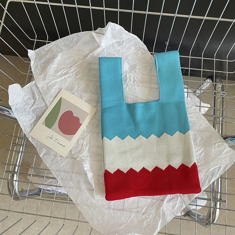 Korean Style Spring And Summer New Arrival Women’s Bag Handbag Bag Fashionable Simple Niche Knitted Bag Vesel Bag Crossbody Bag