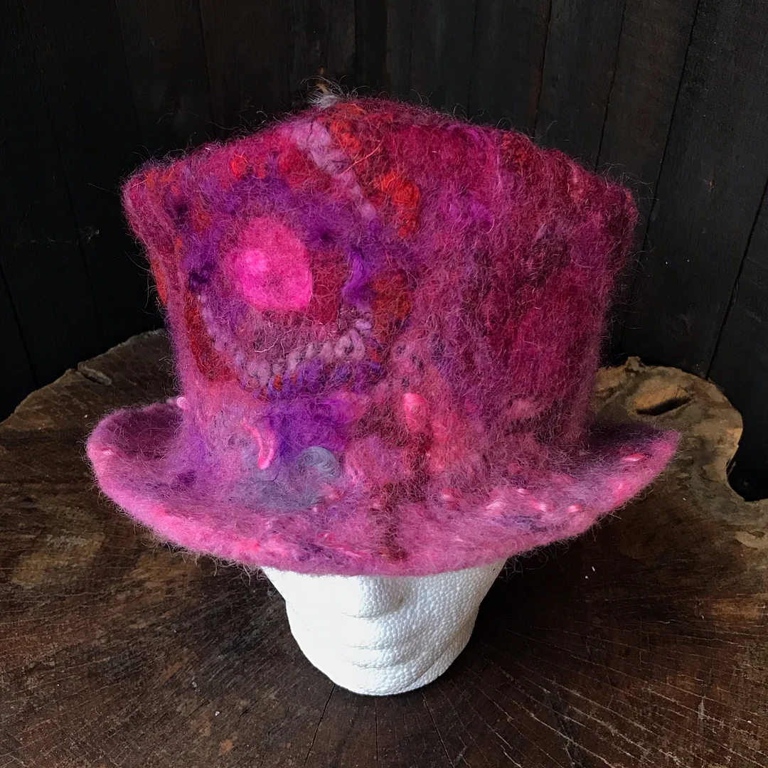 Pink felted hat 100% a Wool size 23”-Global Online Discount Store