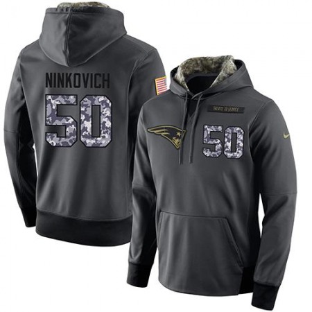 NFL Men's  New England Patriots #50 Rob Ninkovich Stitched Black Anthracite Salute to Service Player Performance Hoodie