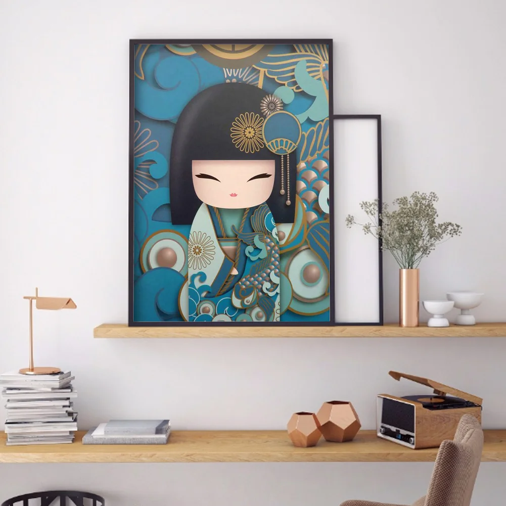 Diamond Painting - Full Round Drill - Kokeshi Doll(30*40cm)