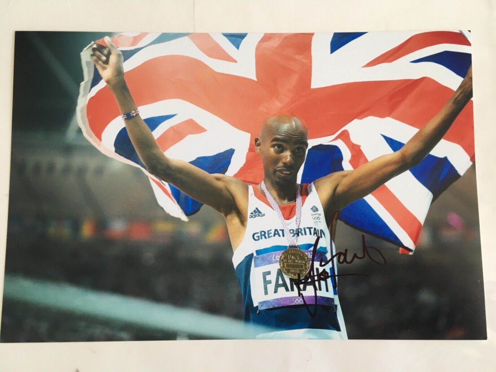 MO FARAH Signed 12 x8” Photo Poster painting - Olympic Gold Medal Winner