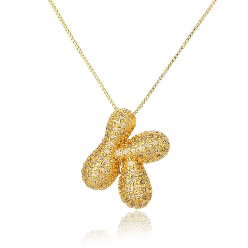 Copper Plating Letter Pendant Necklace