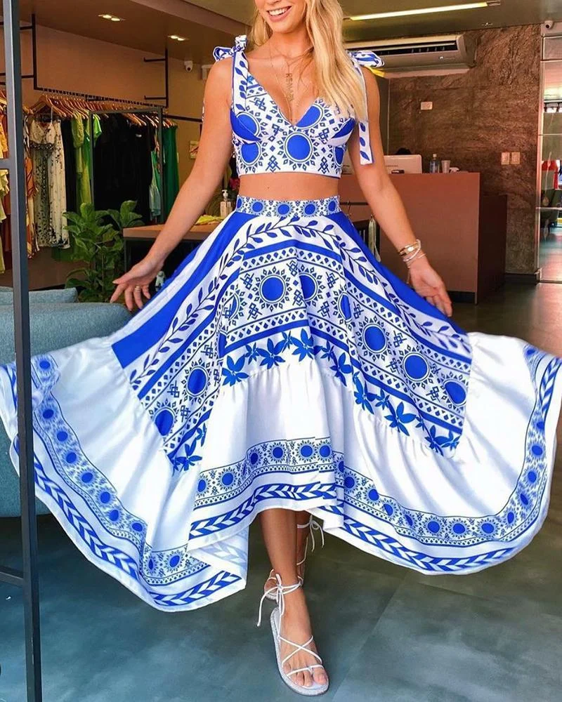 Funky Printed Two Piece Set